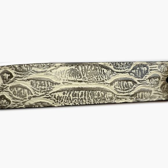 CABI Snake Skin Embossed Leather Belt w/ Mother-of-Pearl & Rhinestone Buckle (M) main image 7